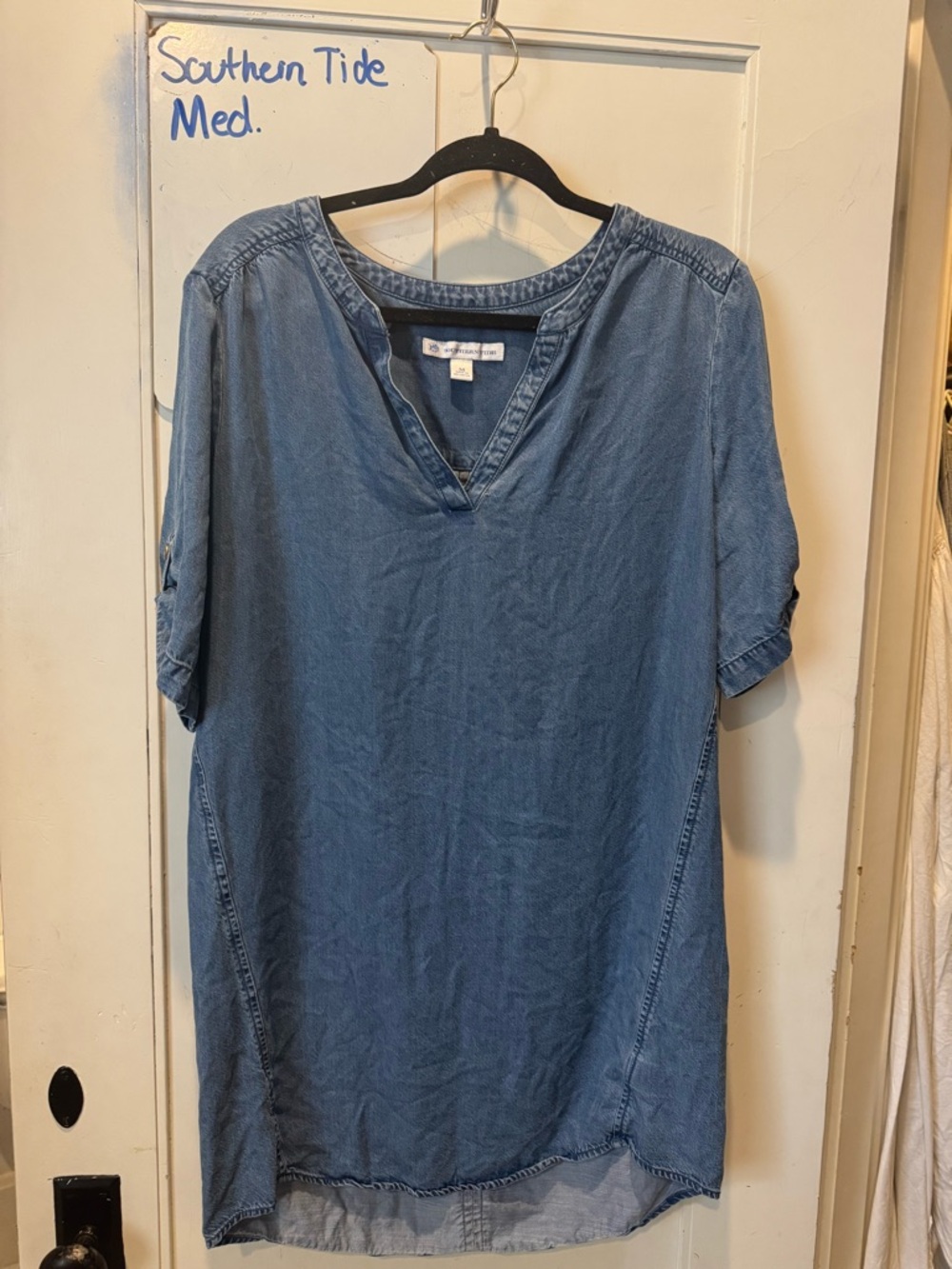 Southern Tide Denim-Style Shirt Dress - Light Blue